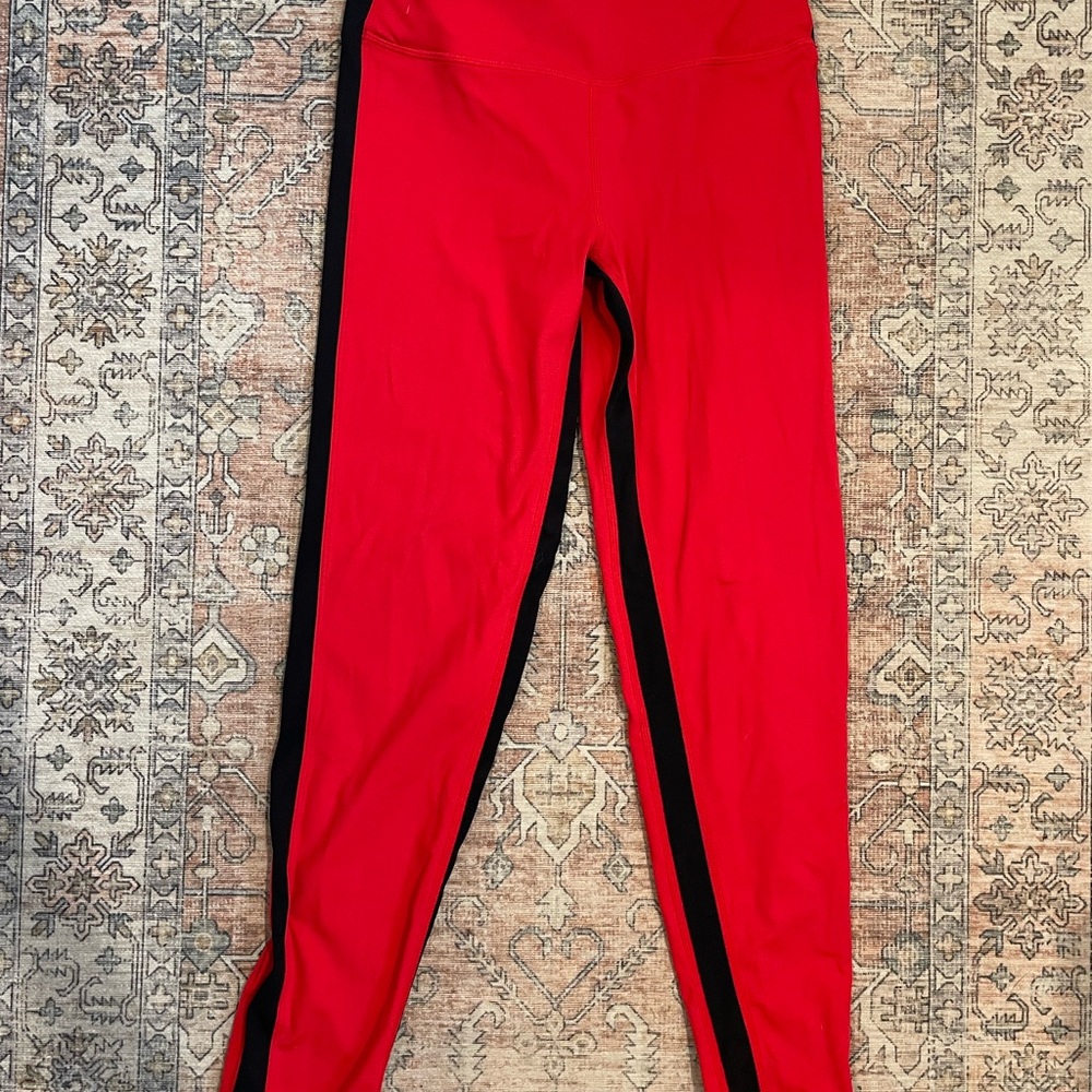 Splits59  Leggings Red with Black Trim